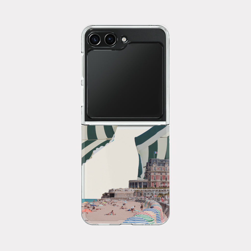 color beach 디자인 [제트플립 클리어하드 폰케이스]아이폰14 13 12 미니 mini 엑스 프로 pro max 맥스 갤럭시 Z플립 스마트 변색없는 젤리 감성