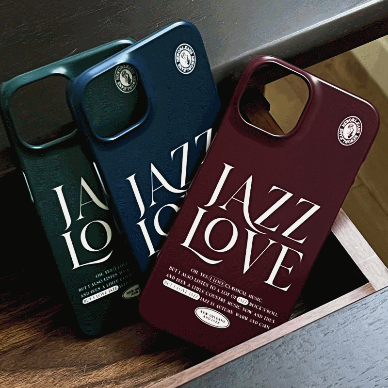 jazz love 레터링 디자인 [하드 폰케이스]아이폰14 13 12 미니 mini 엑스 프로 pro max 맥스 갤럭시 Z플립 핸드폰 감성