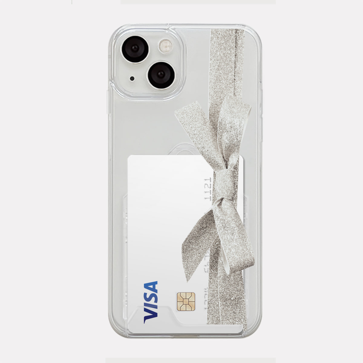 트윙클 리본 디자인 [투명 카드수납 폰케이스]아이폰14 13 12 미니 mini 엑스 프로 pro max 맥스 갤럭시 Z플립 스마트 변색없는 젤리 감성