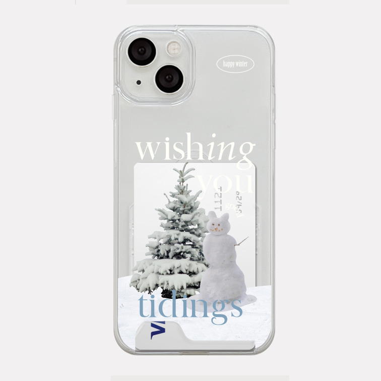 wish snow 레터링 디자인 [투명 카드수납 폰케이스]아이폰14 13 12 미니 mini 엑스 프로 pro max 맥스 갤럭시 Z플립 스마트 변색없는 젤리 감성