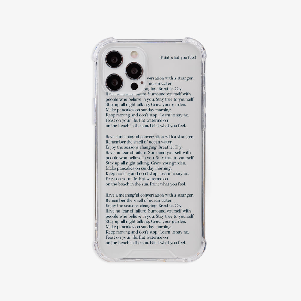 블루페인트 레터링 디자인 [탱크투명 폰케이스]아이폰14 13 12 미니 mini 엑스 프로 pro max 맥스 갤럭시 Z플립 스마트 변색없는 젤리 감성