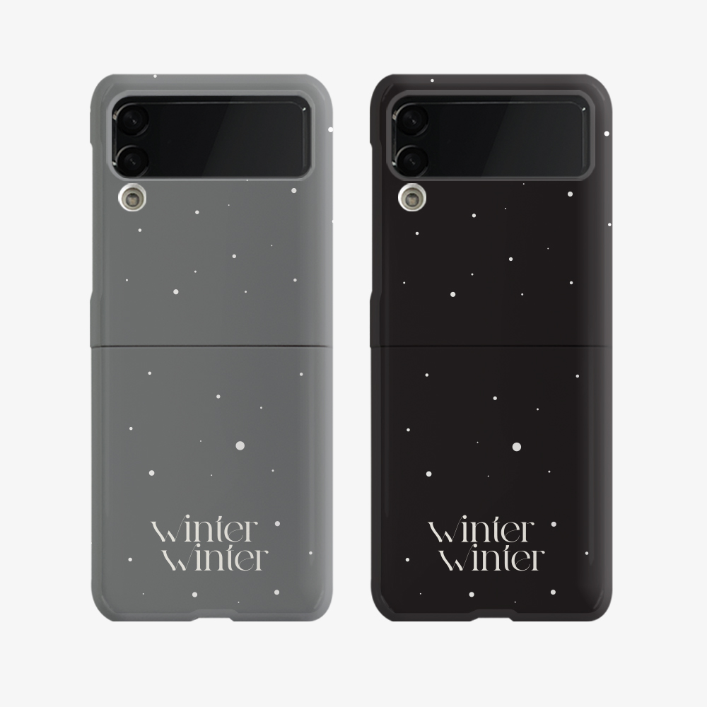 winter 레터링 디자인 [제트플립 하드 폰케이스]아이폰14 13 12 미니 mini 엑스 프로 pro max 맥스 갤럭시 Z플립 핸드폰 감성