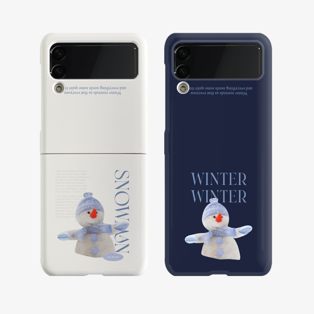 snowman 디자인 [제트플립 하드 폰케이스]아이폰14 13 12 미니 mini 엑스 프로 pro max 맥스 갤럭시 Z플립 핸드폰 감성