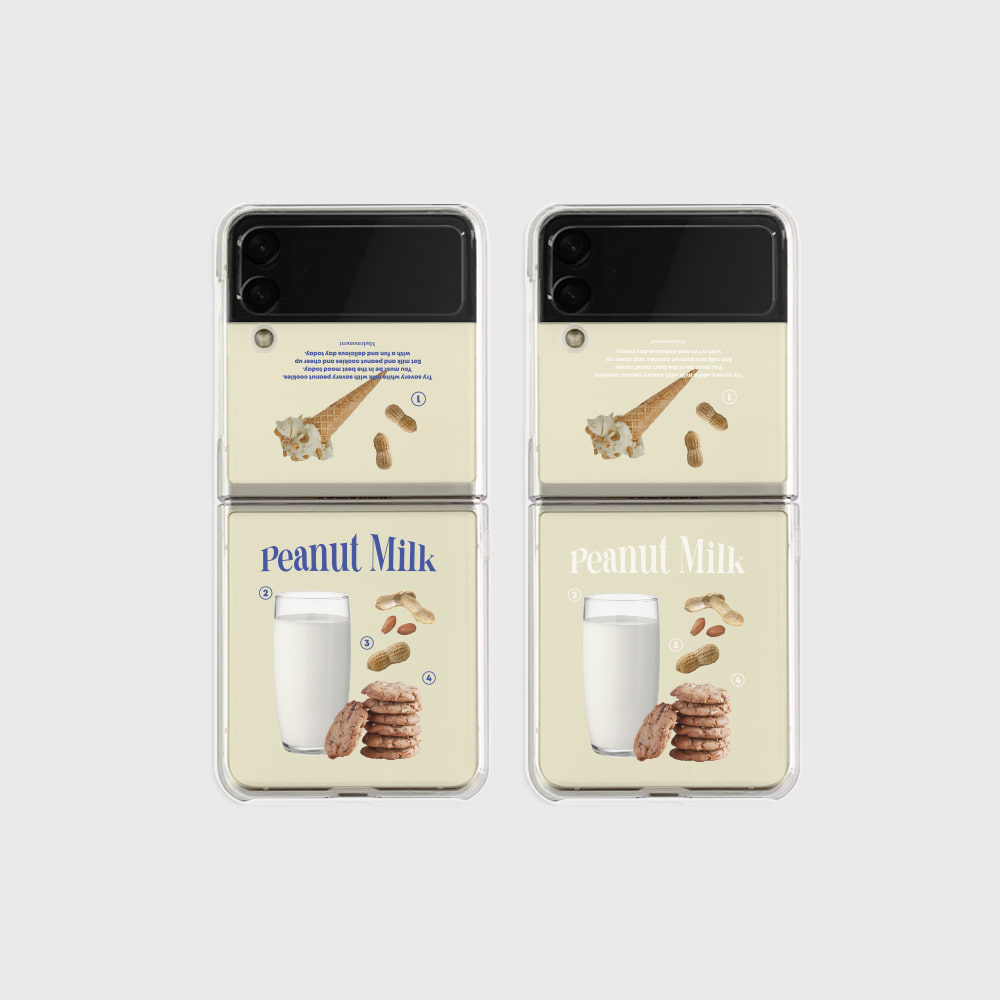 피넛밀크 디자인 [제트플립 클리어하드 폰케이스]아이폰14 13 12 미니 mini 엑스 프로 pro max 맥스 갤럭시 Z플립 스마트 변색없는 젤리 감성