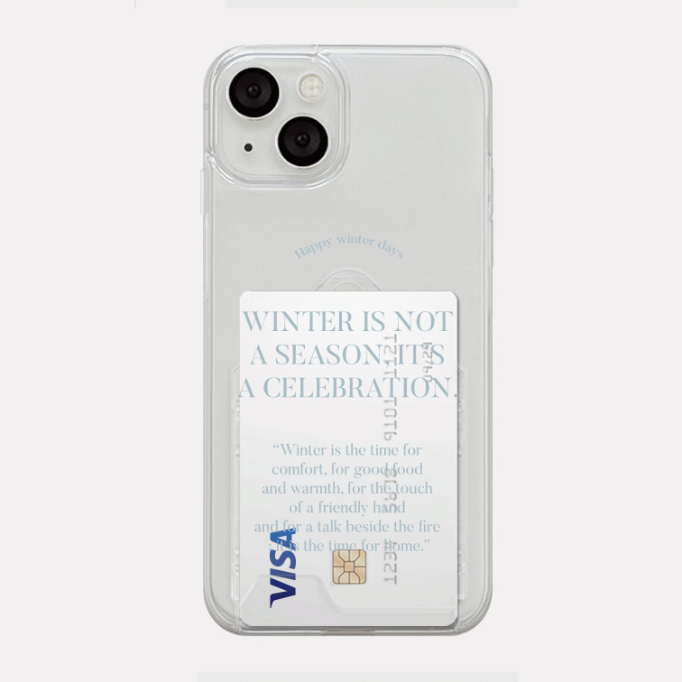 winter day 디자인 [투명 카드수납 폰케이스]아이폰14 13 12 미니 mini 엑스 프로 pro max 맥스 갤럭시 Z플립 스마트 변색없는 젤리 감성