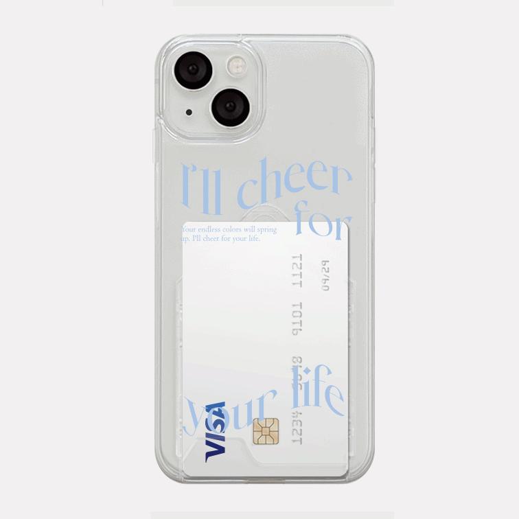컬러 유얼 라이프 레터링 디자인 [투명 카드수납 폰케이스]아이폰14 13 12 미니 mini 엑스 프로 pro max 맥스 갤럭시 Z플립 스마트 변색없는 젤리 감성