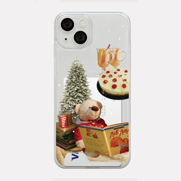 크리스마스 드림 디자인 [투명 카드수납 폰케이스]아이폰14 13 12 미니 mini 엑스 프로 pro max 맥스 갤럭시 Z플립 스마트 변색없는 젤리 감성