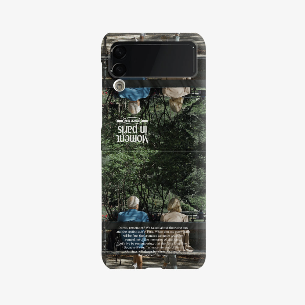 파리 인 모먼트 벤치 디자인 [제트플립 하드 폰케이스]아이폰14 13 12 미니 mini 엑스 프로 pro max 맥스 갤럭시 Z플립 핸드폰 감성