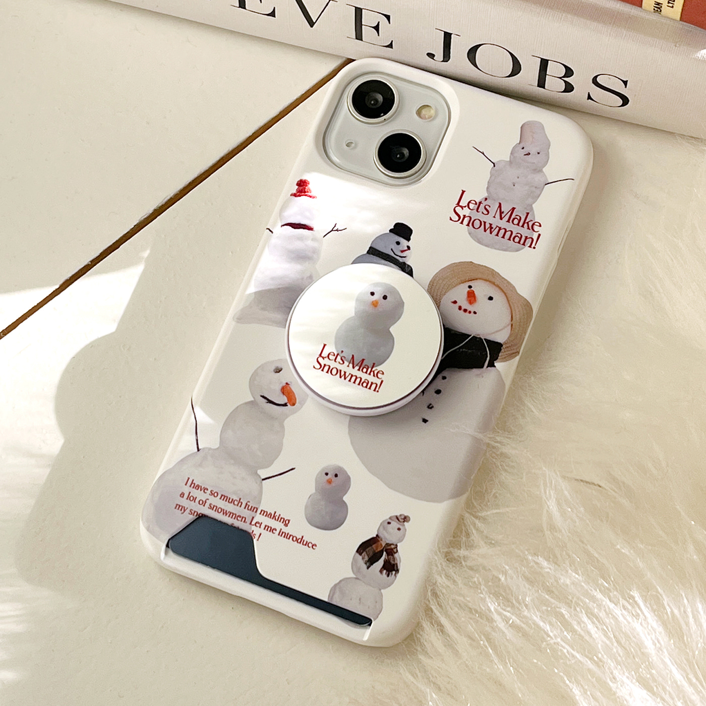 make snowman 디자인 [카드수납 폰케이스]아이폰14 13 12 미니 mini 엑스 프로 pro max 맥스 갤럭시 Z플립 핸드폰 감성