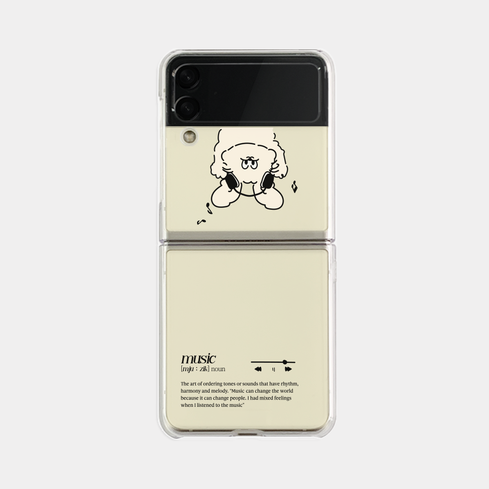 멜로디 버티 디자인 [제트플립 클리어하드 폰케이스]아이폰14 13 12 미니 mini 엑스 프로 pro max 맥스 갤럭시 Z플립 스마트 변색없는 젤리 감성