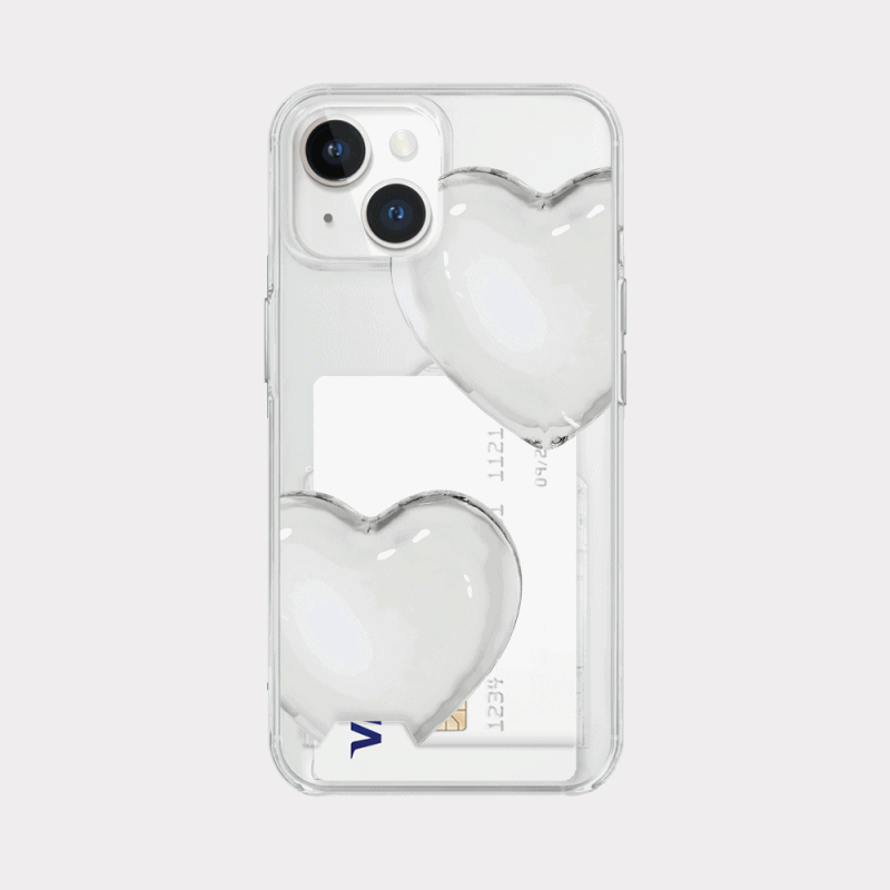 pure love 디자인 [투명 카드수납 폰케이스]아이폰14 13 12 미니 mini 엑스 프로 pro max 맥스 갤럭시 Z플립 스마트 변색없는 젤리 감성