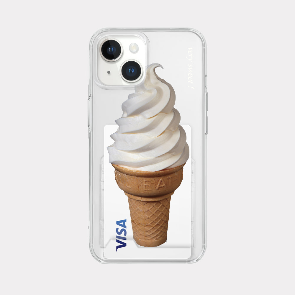 sweet ice cream 디자인 [투명 카드수납 폰케이스]아이폰14 13 12 미니 mini 엑스 프로 pro max 맥스 갤럭시 Z플립 스마트 변색없는 젤리 감성