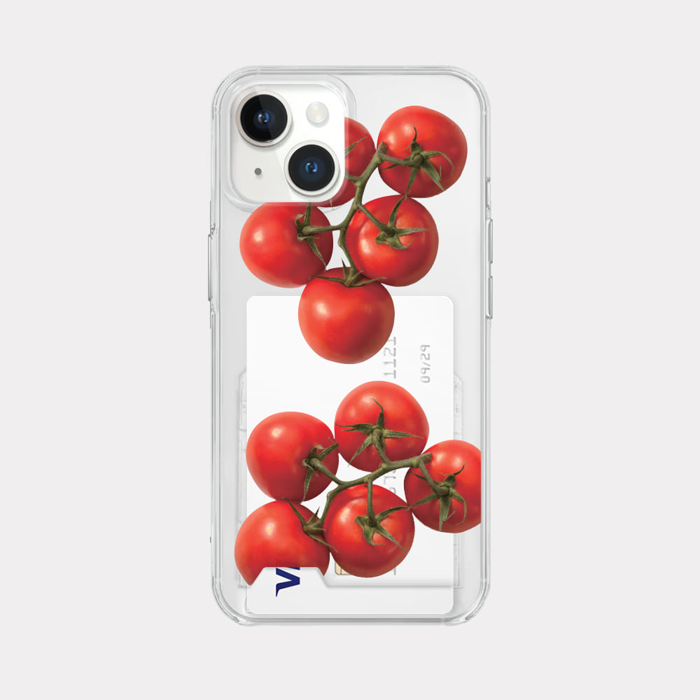 red tomato 디자인 [투명 카드수납 폰케이스]아이폰14 13 12 미니 mini 엑스 프로 pro max 맥스 갤럭시 Z플립 스마트 변색없는 젤리 감성