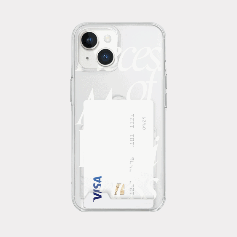 pieces of 레터링 디자인 [투명 카드수납 폰케이스]아이폰14 13 12 미니 mini 엑스 프로 pro max 맥스 갤럭시 Z플립 스마트 변색없는 젤리 감성