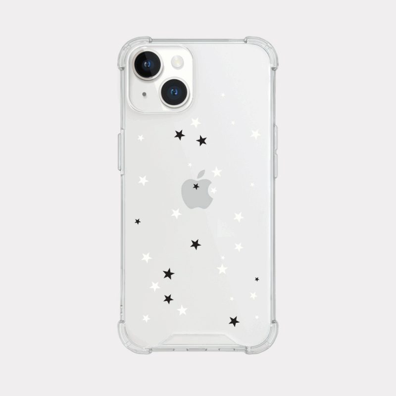 twinkle star 패턴 디자인 [탱크투명 폰케이스]아이폰14 13 12 미니 mini 엑스 프로 pro max 맥스 갤럭시 Z플립 스마트 변색없는 젤리 감성
