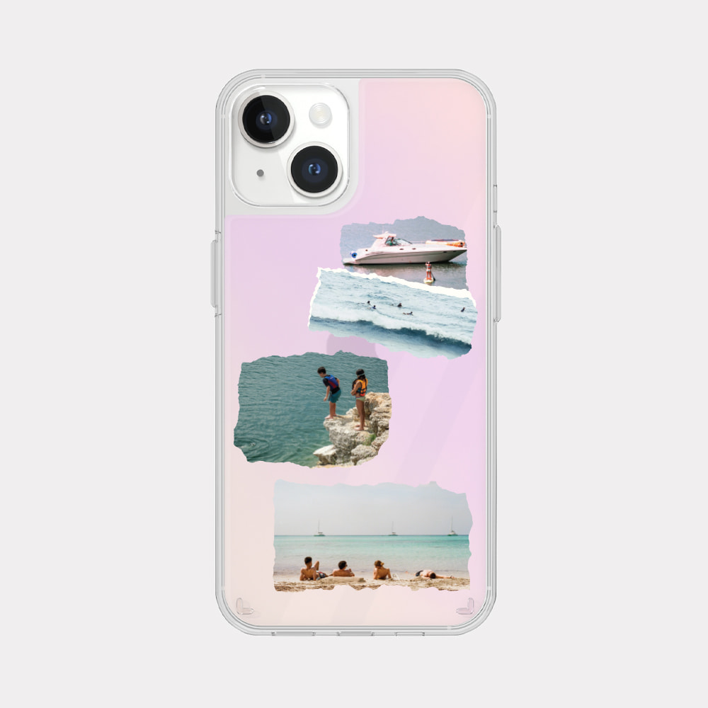 summer vacation 디자인 [글로시미러 폰케이스]아이폰14 13 12 미니 mini 엑스 프로 pro max 맥스 갤럭시 Z플립 스마트 변색없는 젤리 감성
