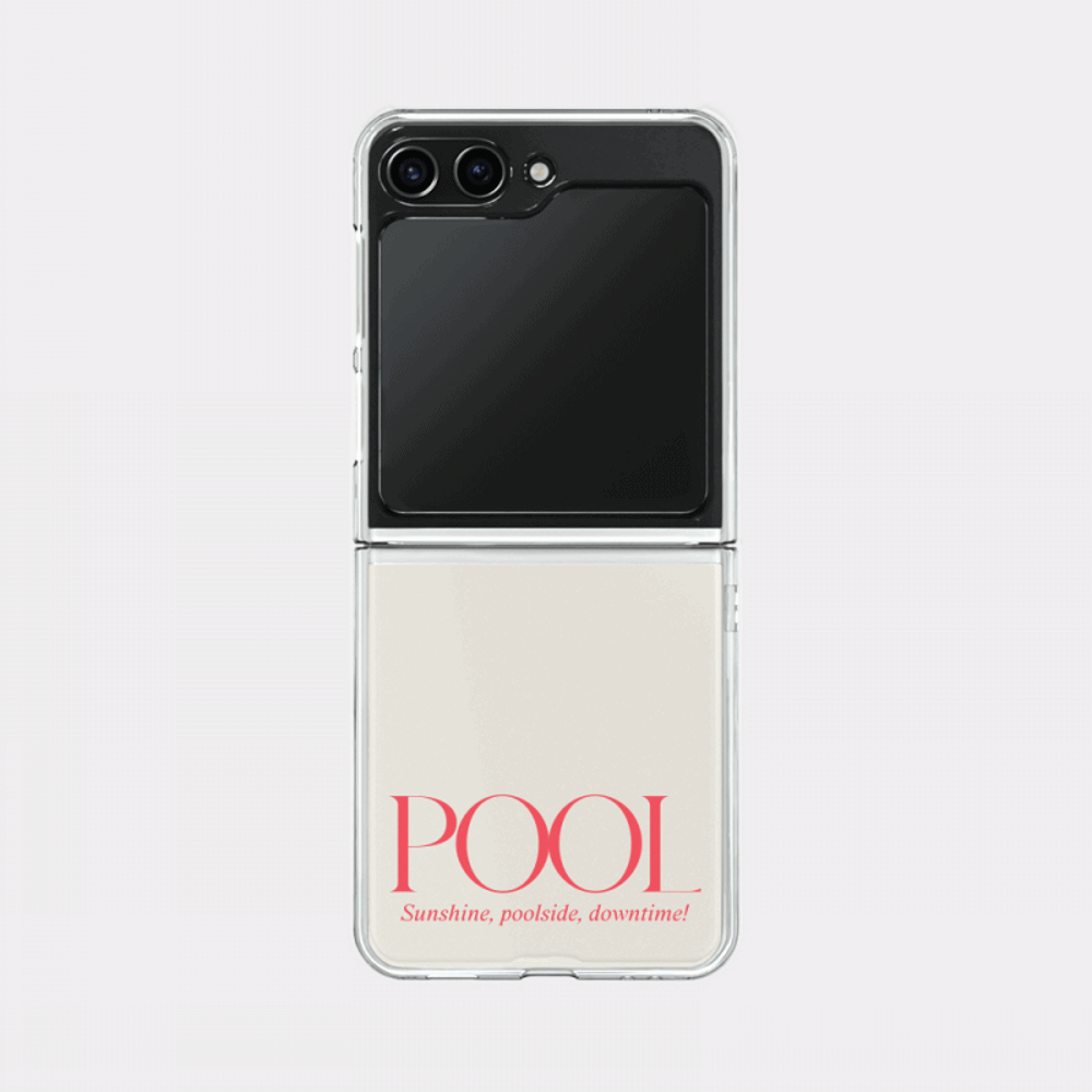 poolside 레터링 디자인 [제트플립 클리어하드 폰케이스]아이폰14 13 12 미니 mini 엑스 프로 pro max 맥스 갤럭시 Z플립 스마트 변색없는 젤리 감성