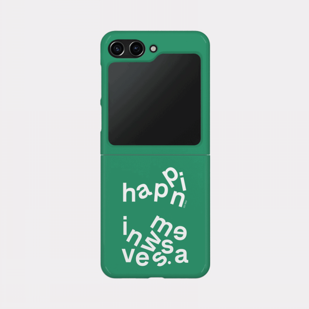 wave of happiness 레터링 디자인 [제트플립 하드 폰케이스]아이폰14 13 12 미니 mini 엑스 프로 pro max 맥스 갤럭시 Z플립 핸드폰 감성