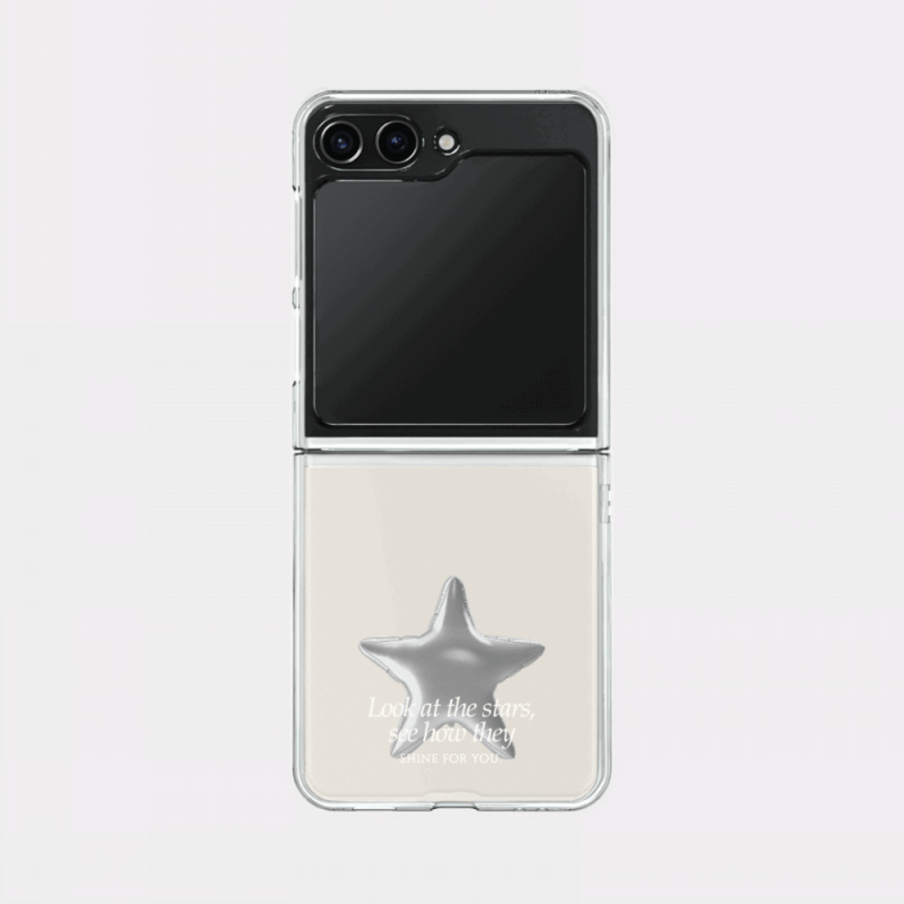 balloon shinning star 디자인 [제트플립 클리어하드 폰케이스]아이폰14 13 12 미니 mini 엑스 프로 pro max 맥스 갤럭시 Z플립 스마트 변색없는 젤리 감성