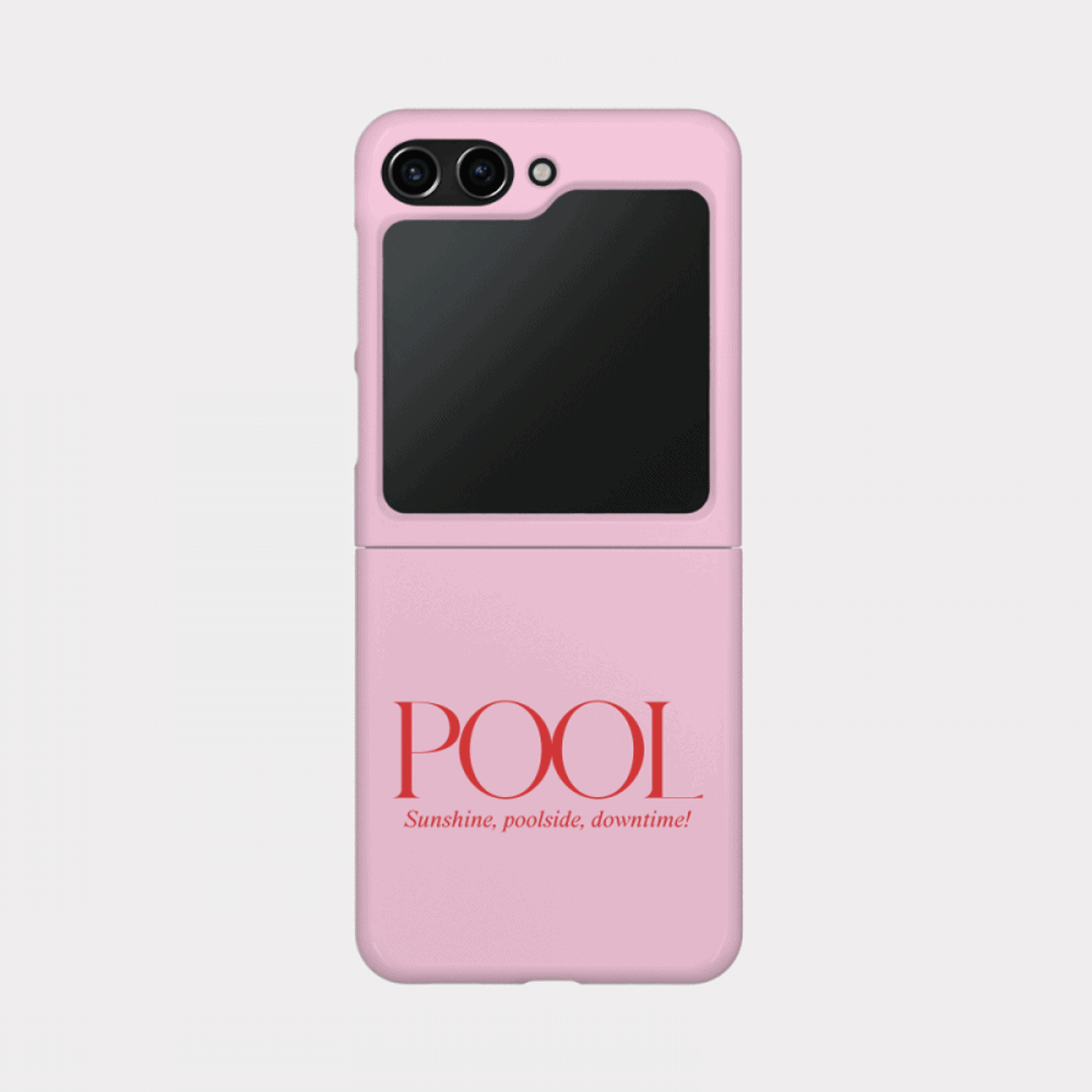 poolside 레터링 디자인 [제트플립 하드 폰케이스]아이폰14 13 12 미니 mini 엑스 프로 pro max 맥스 갤럭시 Z플립 핸드폰 감성