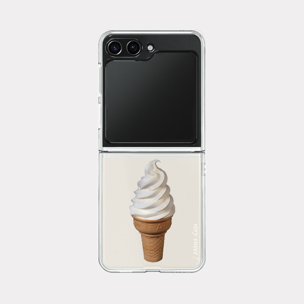 sweet ice cream 디자인 [제트플립 클리어하드 폰케이스]아이폰14 13 12 미니 mini 엑스 프로 pro max 맥스 갤럭시 Z플립 스마트 변색없는 젤리 감성